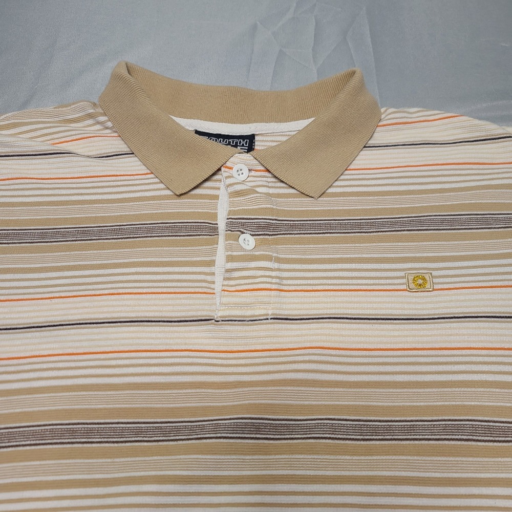 VTG Southpole Polo Shirt Mens Medium Striped Short Sleeve Cotton Y2K Streetwear